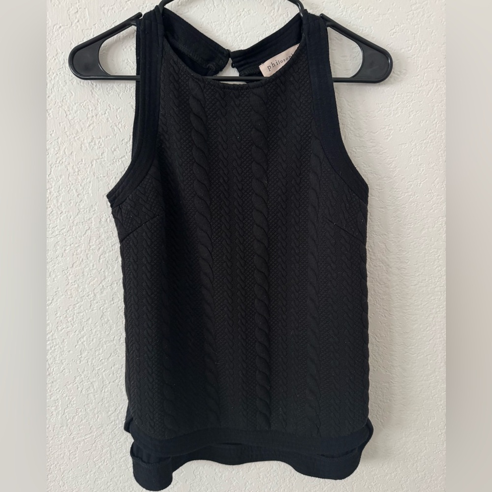 Philosophy Black Textured Tank Top